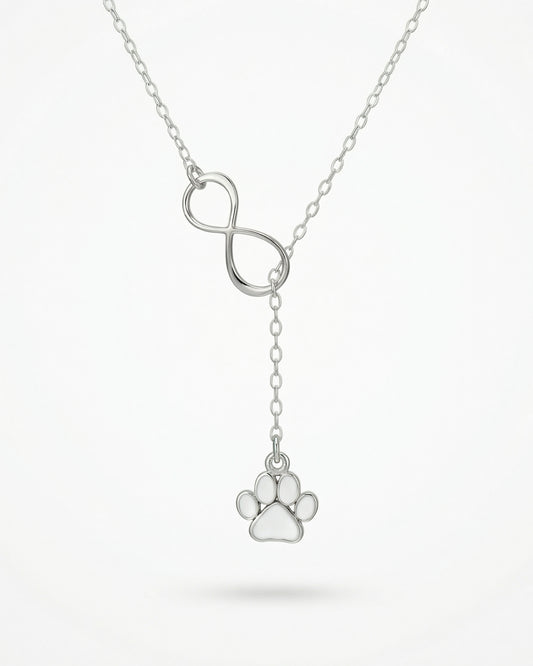 Sonsuzluk ve Pati Kolye | 925 Gümüş-petjew-kisiye-ozel-hatira-takilari