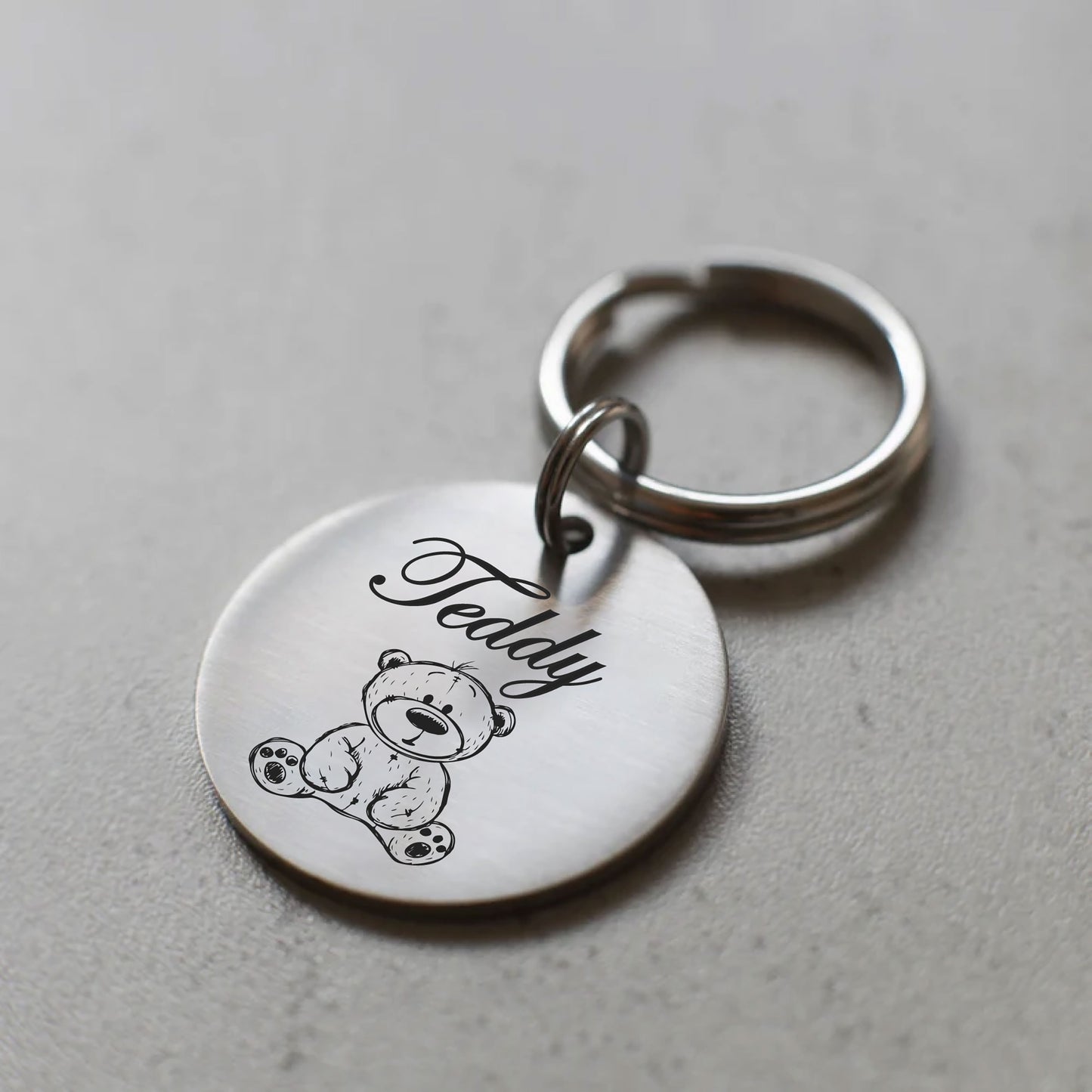 Teddy Bear Figürlü Evcil Hayvan Künyesi - Kedi ve Köpek İsimliği