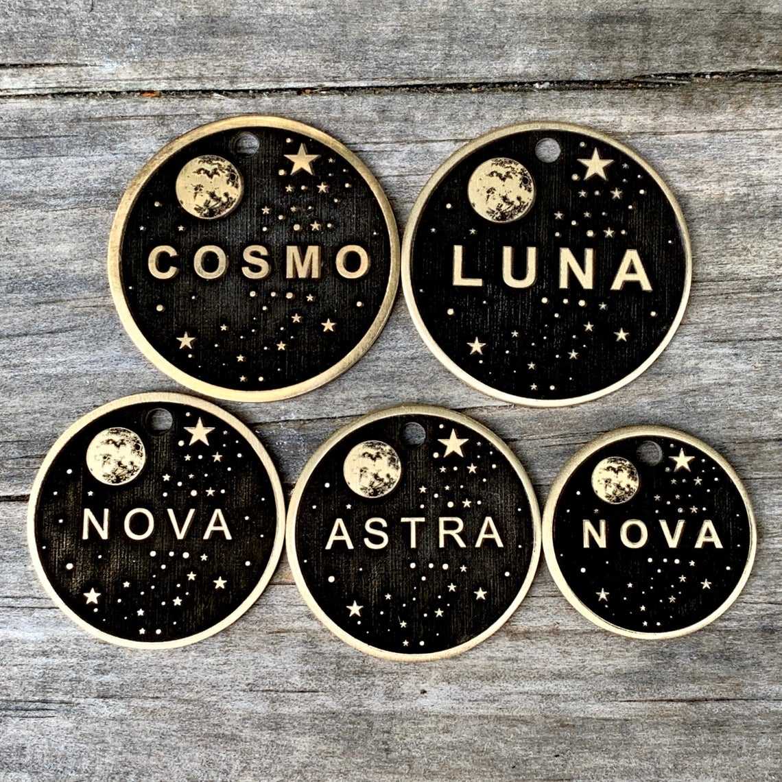 Uzay Desenli Evcil Hayvan Künyesi | Kedi ve Köpek Künyesi