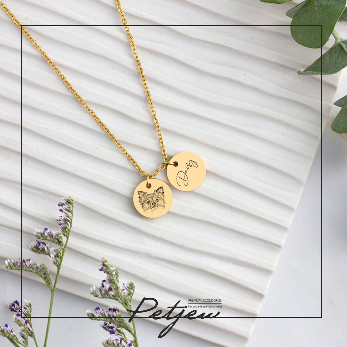 Resimli ve İsimli Yuvarlak Plakalı Kolye | Kişiye Özel Fotoğraflı Kolye