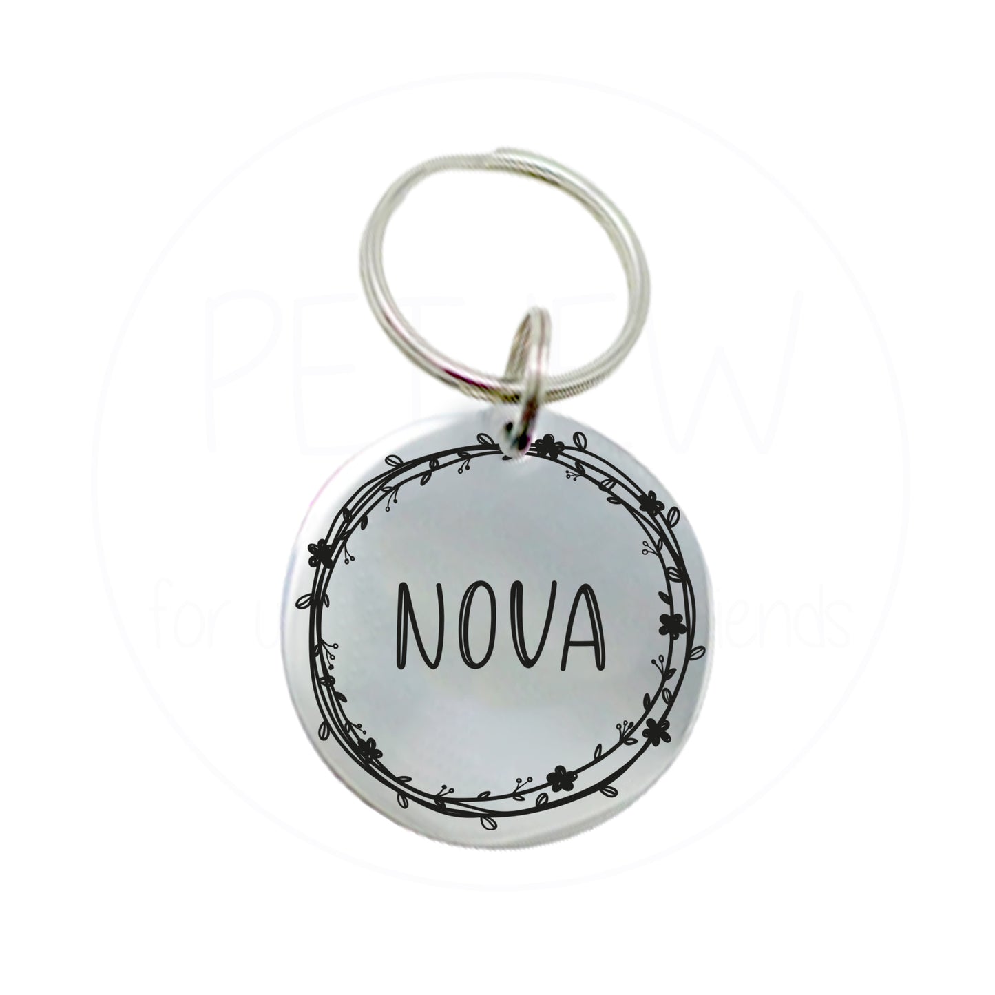 Kenarları Çiçek Figürlü Evcil Hayvan İsimlik | Kedi ve Köpek Künyesi