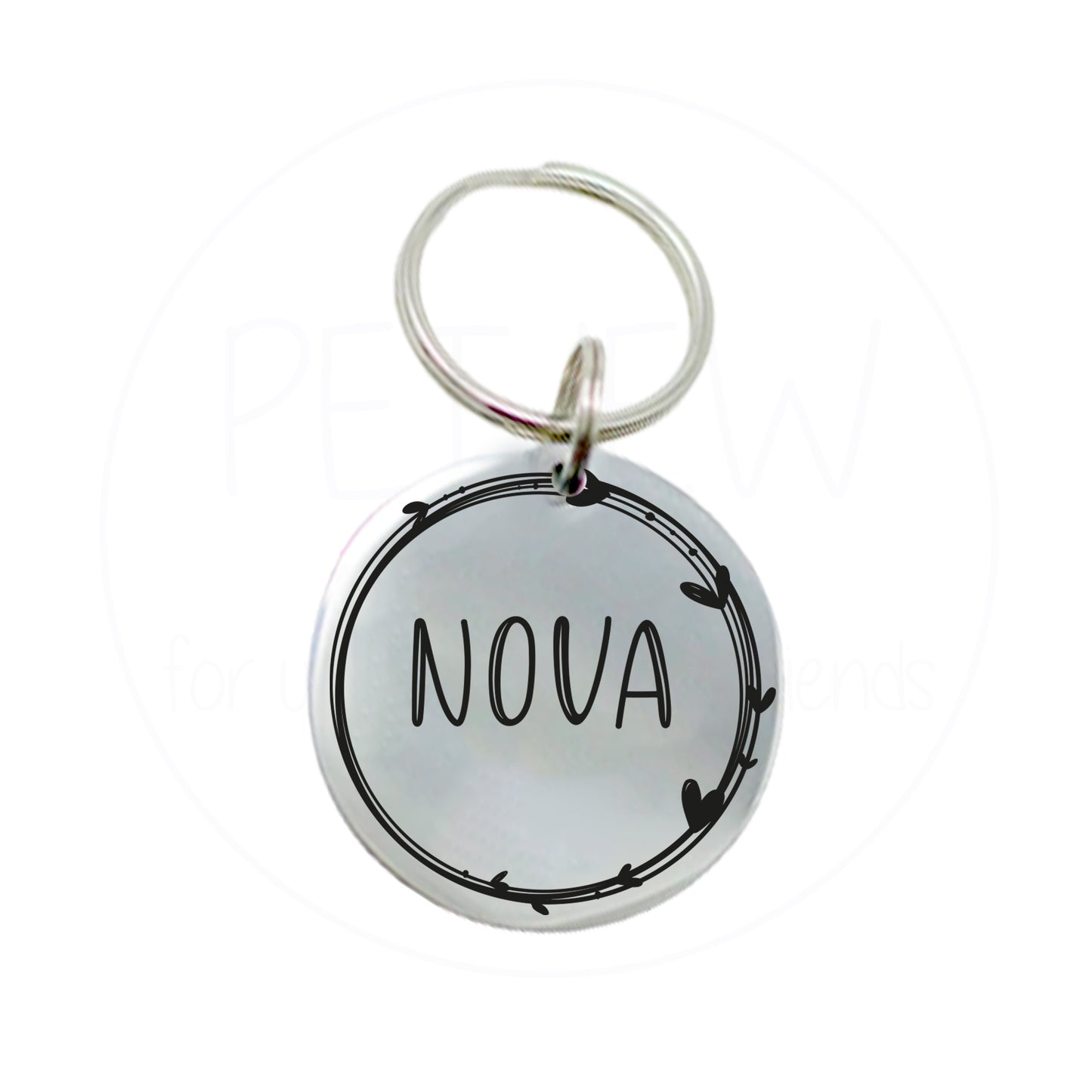 Kenarları Çiçek Figürlü Evcil Hayvan İsimlik | Kedi ve Köpek Künyesi