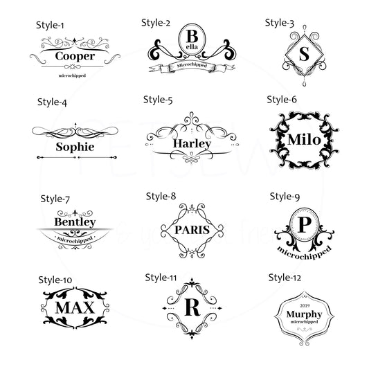 Etrafı İşlemeli Evcil Hayvan İsimlik | Kedi ve Köpek Künyesi-petjew-kisiye-ozel-hatira-takilari