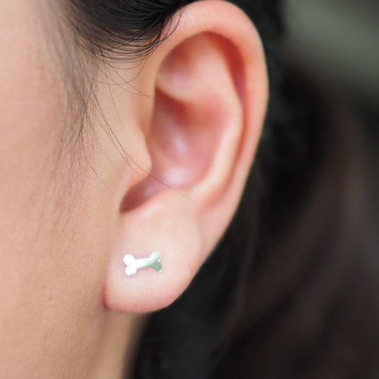 Kişiye Özel 925 Ayar Gümüş Kemik Küpe-petjew-kisiye-ozel-hatira-takilari