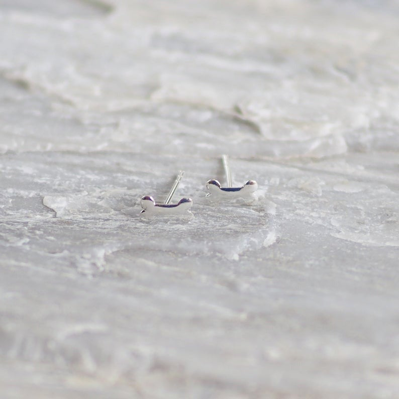 Kişiye Özel 925 Ayar Gümüş Kemik Küpe