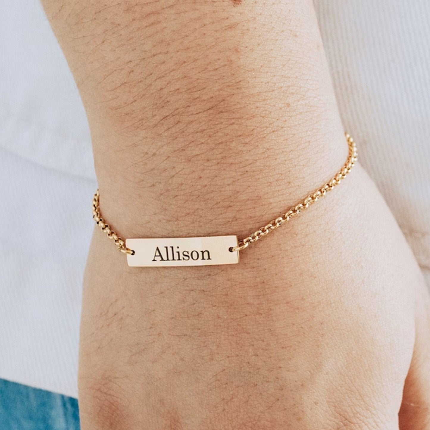 Dikdörtgen Plaka Bileklik