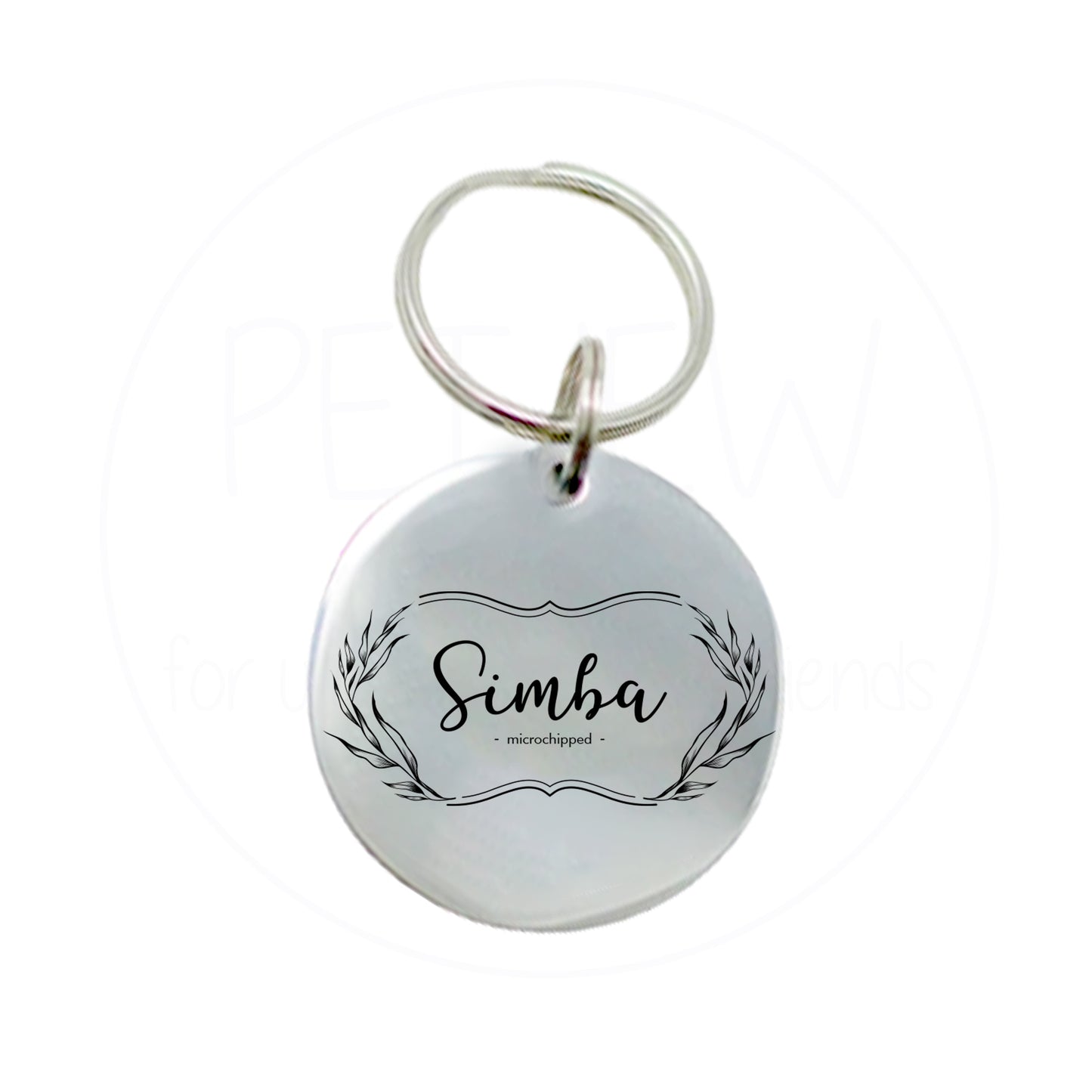 Çiçek Desenli ve İşlemeli Evcil Hayvan İsimlik | Kedi ve Köpek Künyesi-petjew-kisiye-ozel-hatira-takilari