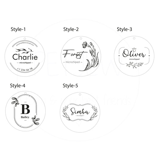 Çiçek Desenli ve İşlemeli Evcil Hayvan İsimlik | Kedi ve Köpek Künyesi-petjew-kisiye-ozel-hatira-takilari