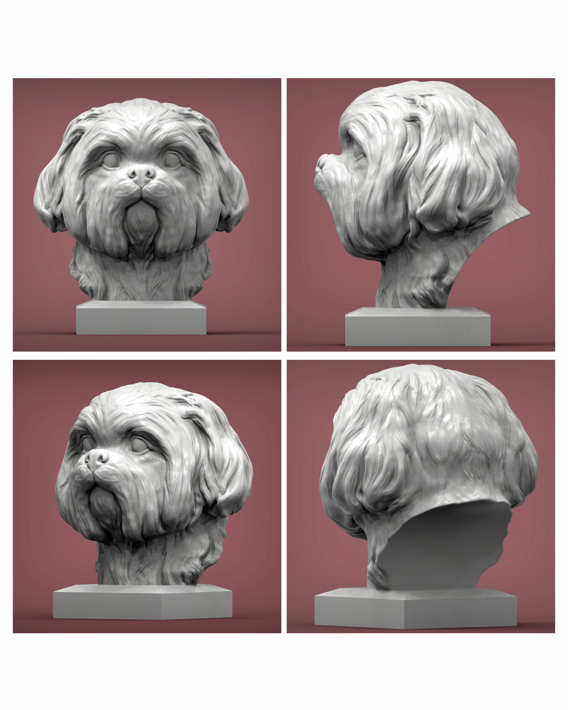 Köpek Irkları Büstü - Ultra Gerçekçi Köpek Heykelleri-petjew-kisiye-ozel-hatira-takilari