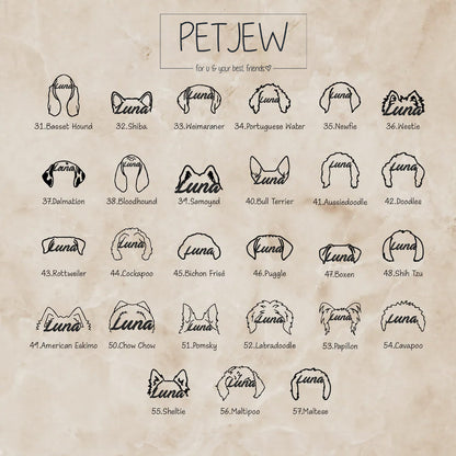 Köpek Kulağı Kolyesi - 925 Ayar Gümüş-petjew-kisiye-ozel-hatira-takilari