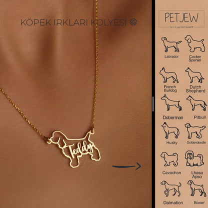 Köpek Silüeti Kolyesi - 925 Ayar Gümüş-petjew-kisiye-ozel-hatira-takilari