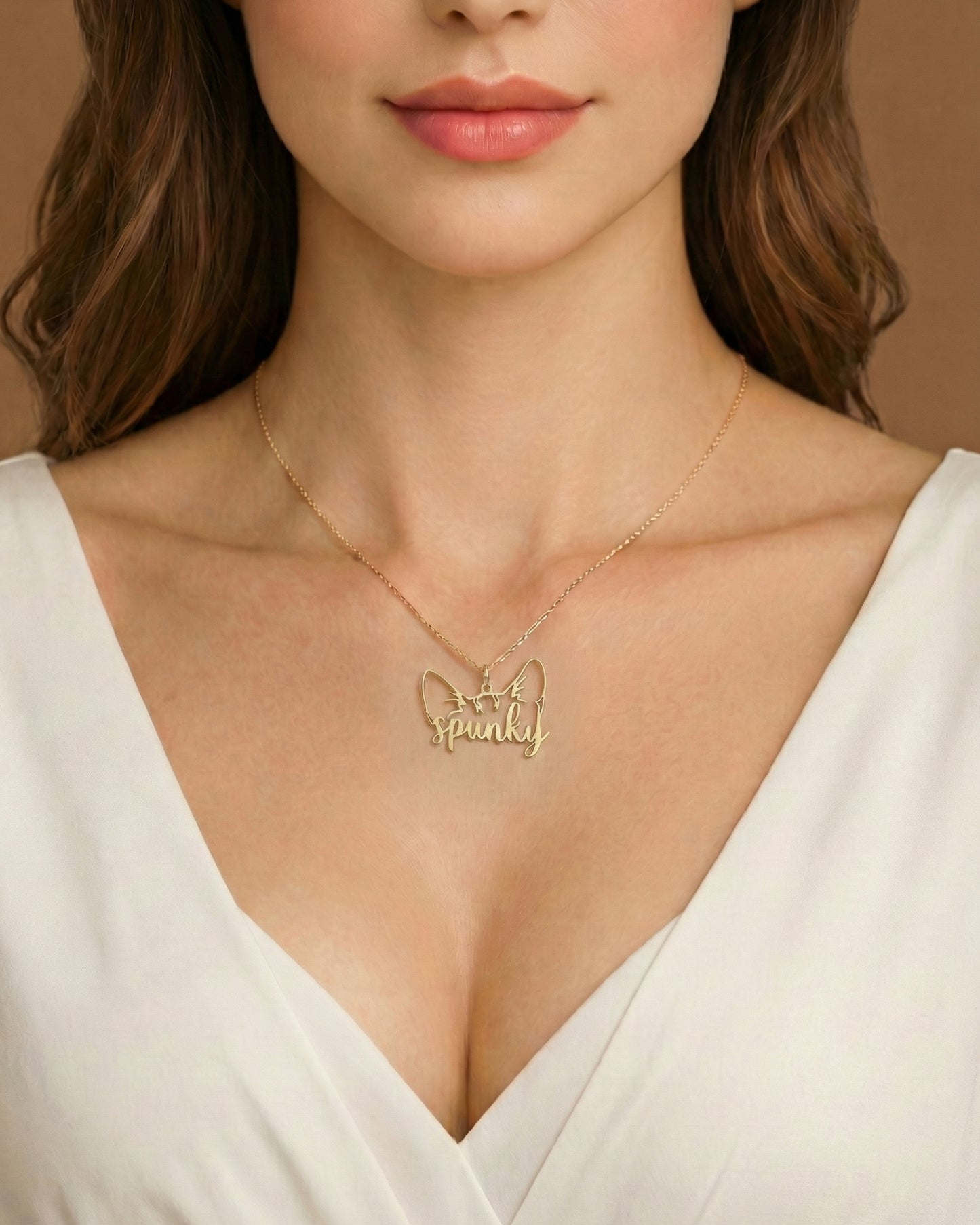 Kedi Kulağı Kolyesi - 925 Ayar Gümüş-petjew-kisiye-ozel-hatira-takilari