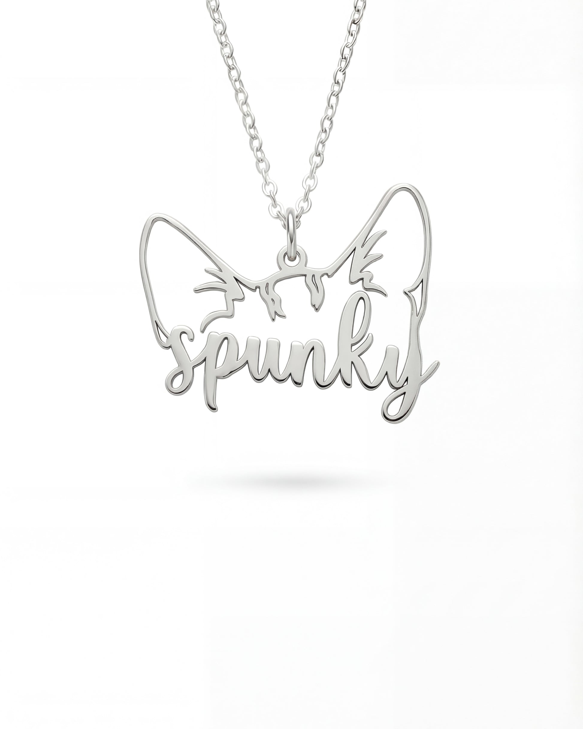 Kedi Kulağı Kolyesi - 925 Ayar Gümüş-petjew-kisiye-ozel-hatira-takilari