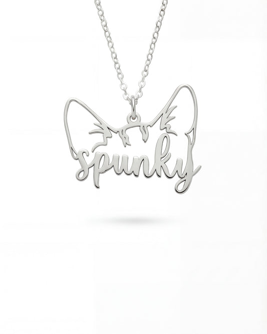 Kedi Kulağı Kolyesi - 925 Ayar Gümüş-petjew-kisiye-ozel-hatira-takilari