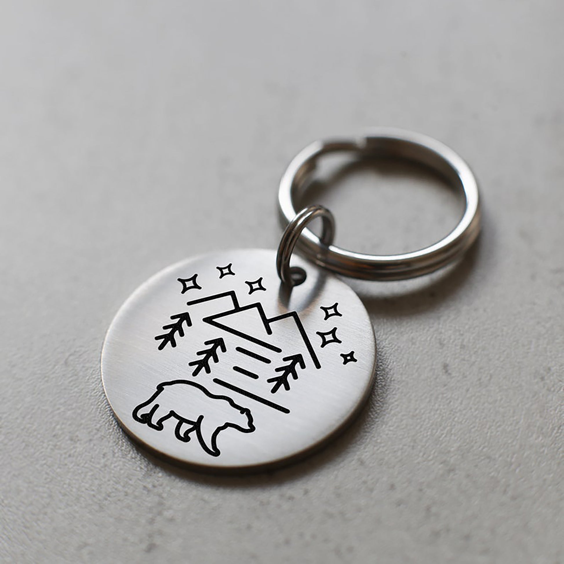 Kutup Ayısı Ve Orman Figürlü Evcil Hayvan İsimlik | Kedi ve Köpek Künyesi-petjew-kisiye-ozel-hatira-takilari