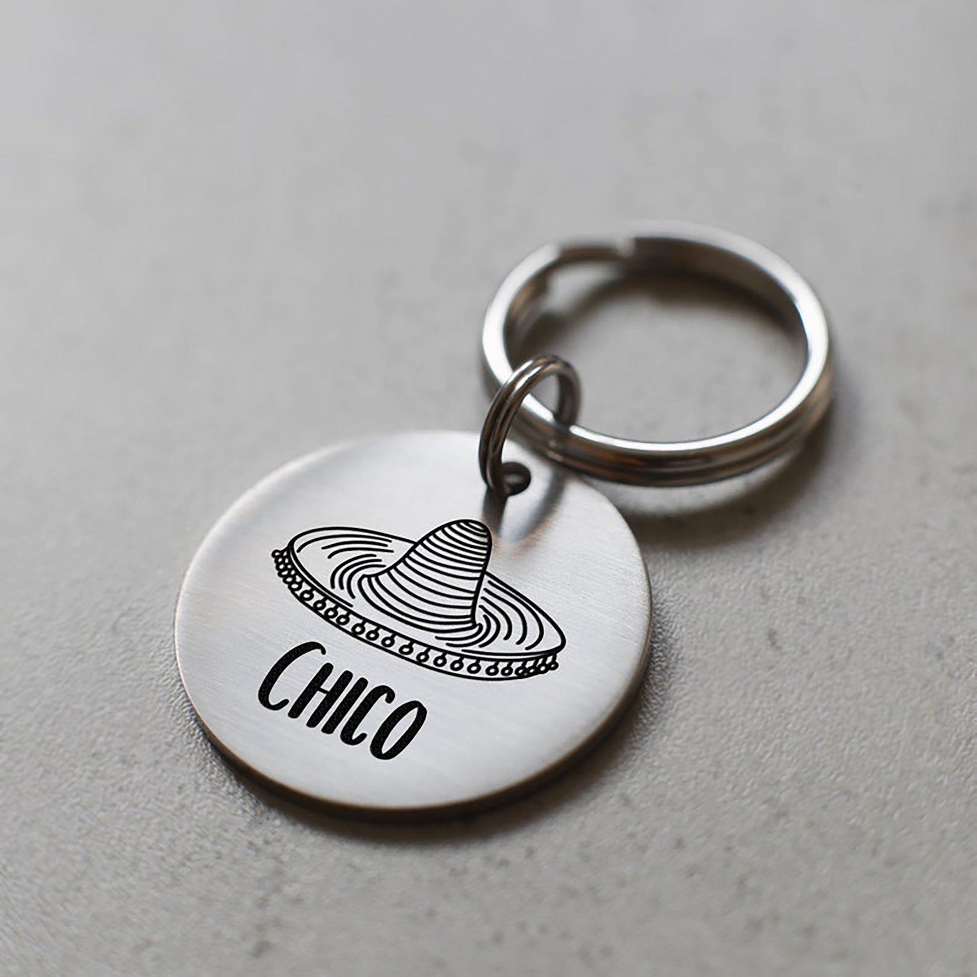 Meksika Şapkası Figürlü Evcil Hayvan İsimlik | Kedi ve Köpek Künyesi-petjew-kisiye-ozel-hatira-takilari