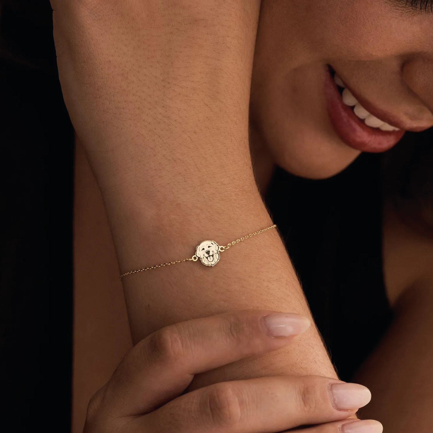 Pet Portre Bileklik - 925 Ayar Gümüş - Kedi Köpek Kafası Bilekliği-petjew-kisiye-ozel-hatira-takilari