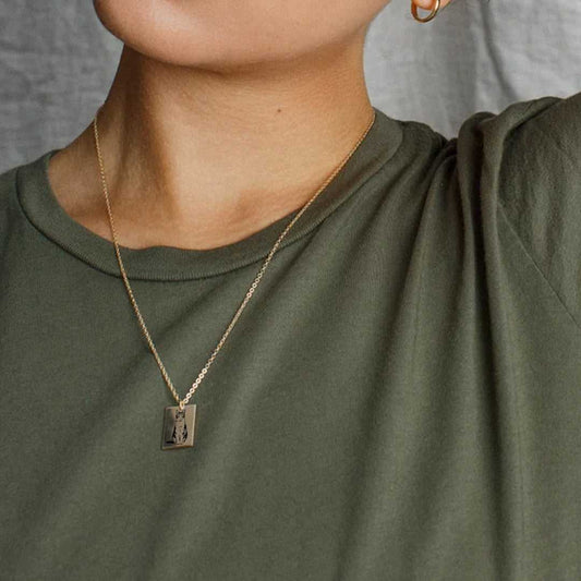 Resimli Dikdörtgen Kolye | Kişiye Özel Fotoğraflı Kolye | 925 Gümüş-petjew-kisiye-ozel-hatira-takilari