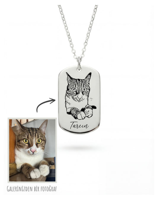 Resimli Dikdörtgen Oval Kolye | Kişiye Özel Fotoğraflı Kolye | 925 Gümüş-petjew-kisiye-ozel-hatira-takilari