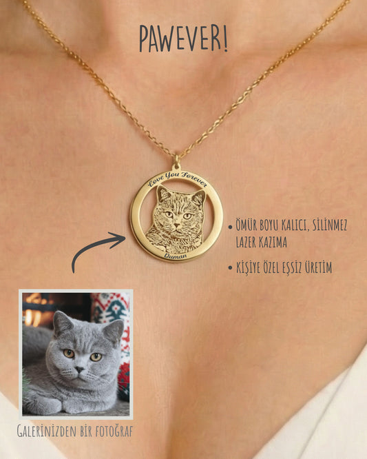 Resimli Flyout Çember Kolye | Kişiye Özel Fotoğraflı Kolye | 925 Gümüş-petjew-kisiye-ozel-hatira-takilari