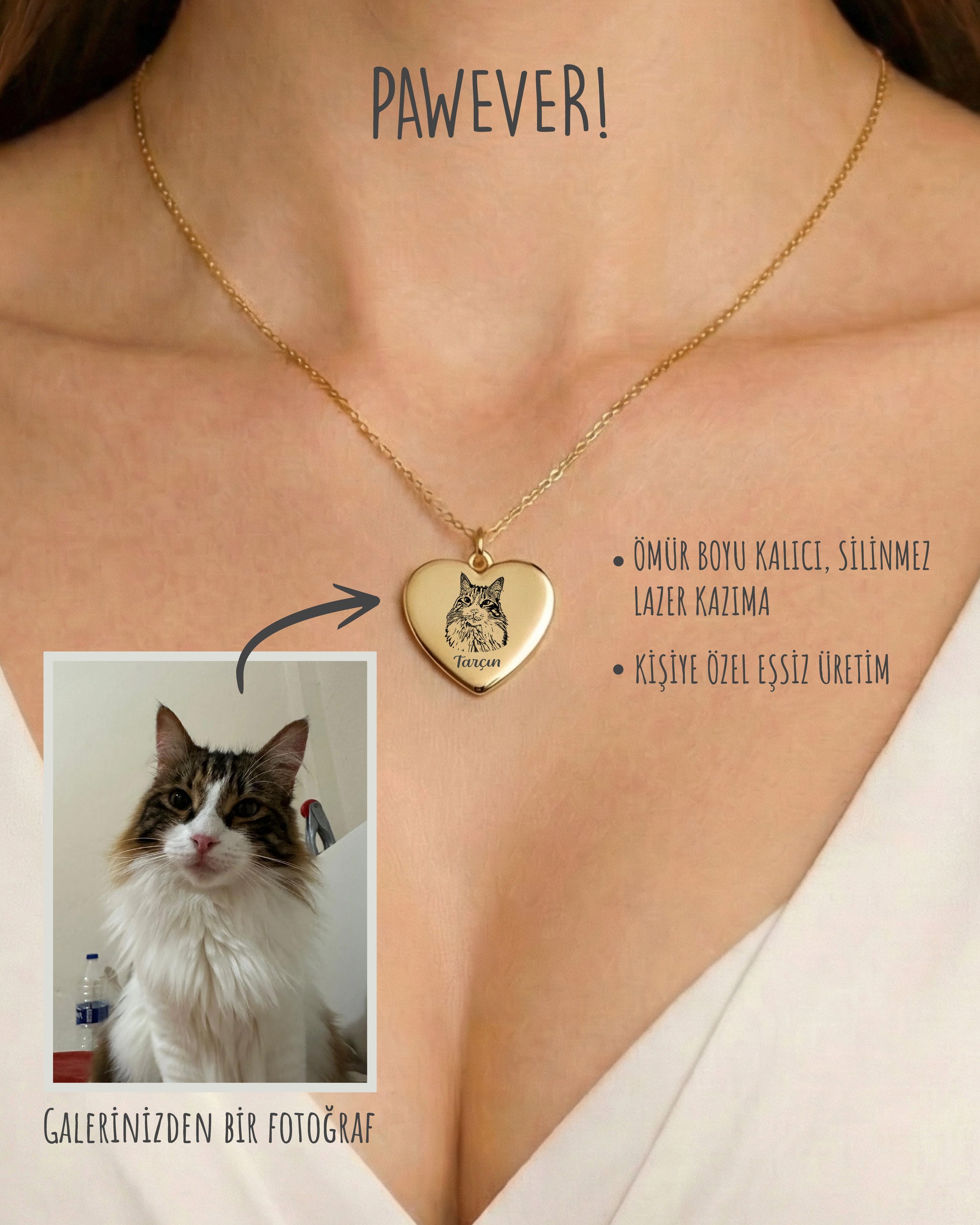Resimli Kalp Kolye | Kişiye Özel Fotoğraflı Kolye | 925 Gümüş-petjew-kisiye-ozel-hatira-takilari