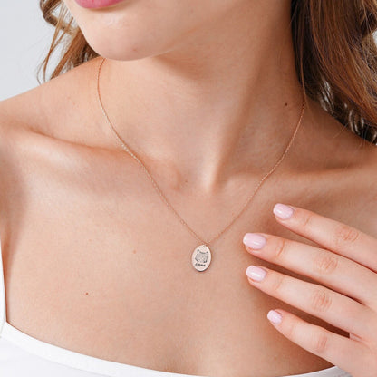 Resimli Oval Kolye | Kişiye Özel Fotoğraflı Kolye | 925 Gümüş-petjew-kisiye-ozel-hatira-takilari