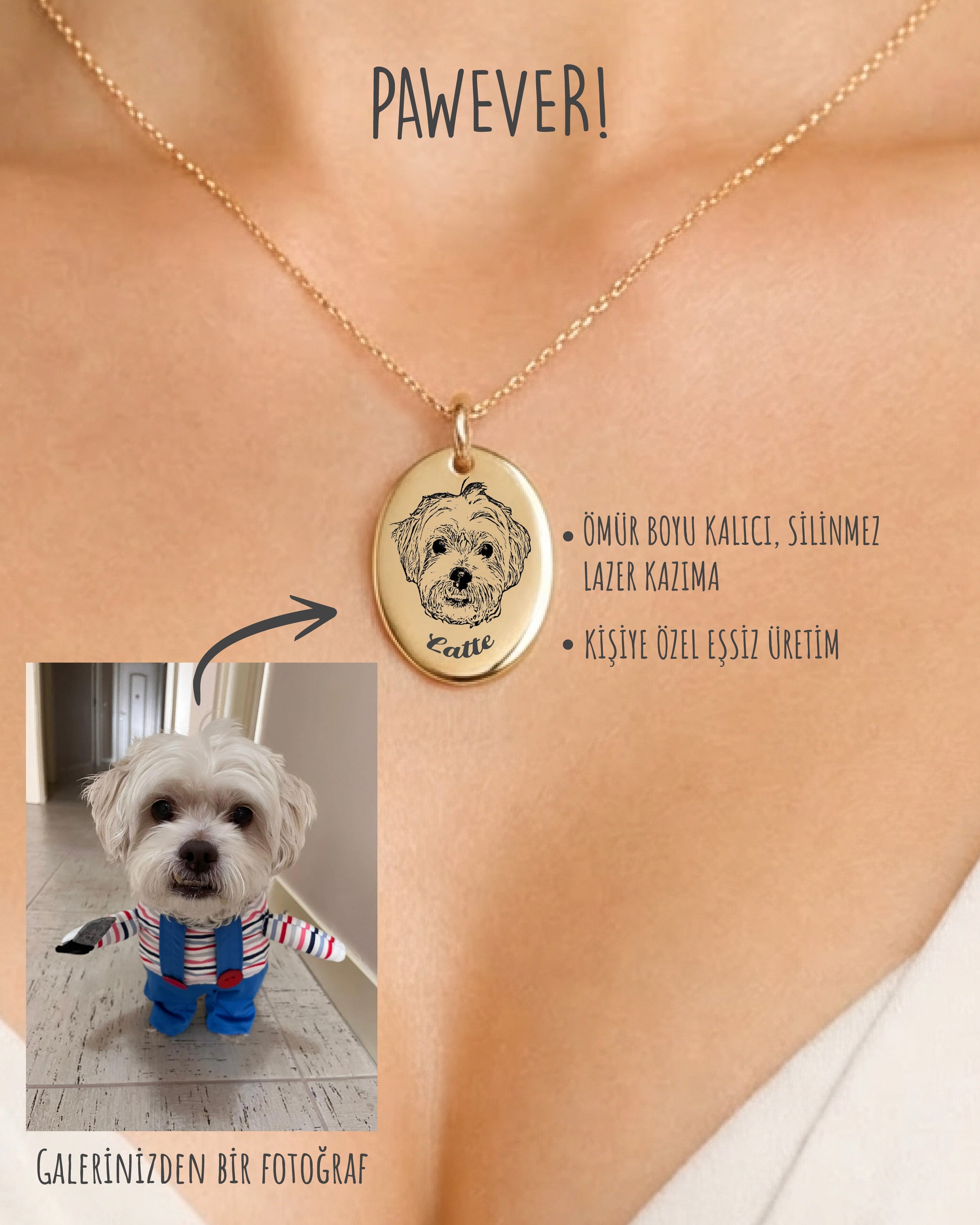 Resimli Oval Kolye | Kişiye Özel Fotoğraflı Kolye | 925 Gümüş-petjew-kisiye-ozel-hatira-takilari
