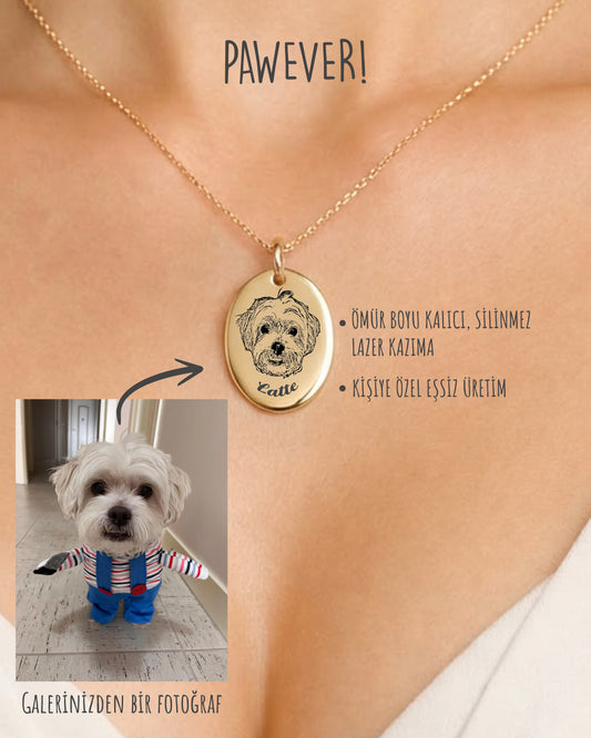 Resimli Oval Kolye | Kişiye Özel Fotoğraflı Kolye | 925 Gümüş-petjew-kisiye-ozel-hatira-takilari