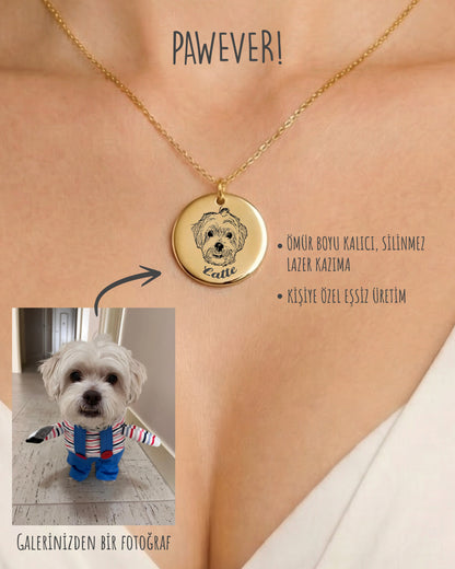 Yuvarlak Resimli Kolye | Kişiye Özel Resimli Kolye | 925 Gümüş-petjew-kisiye-ozel-hatira-takilari