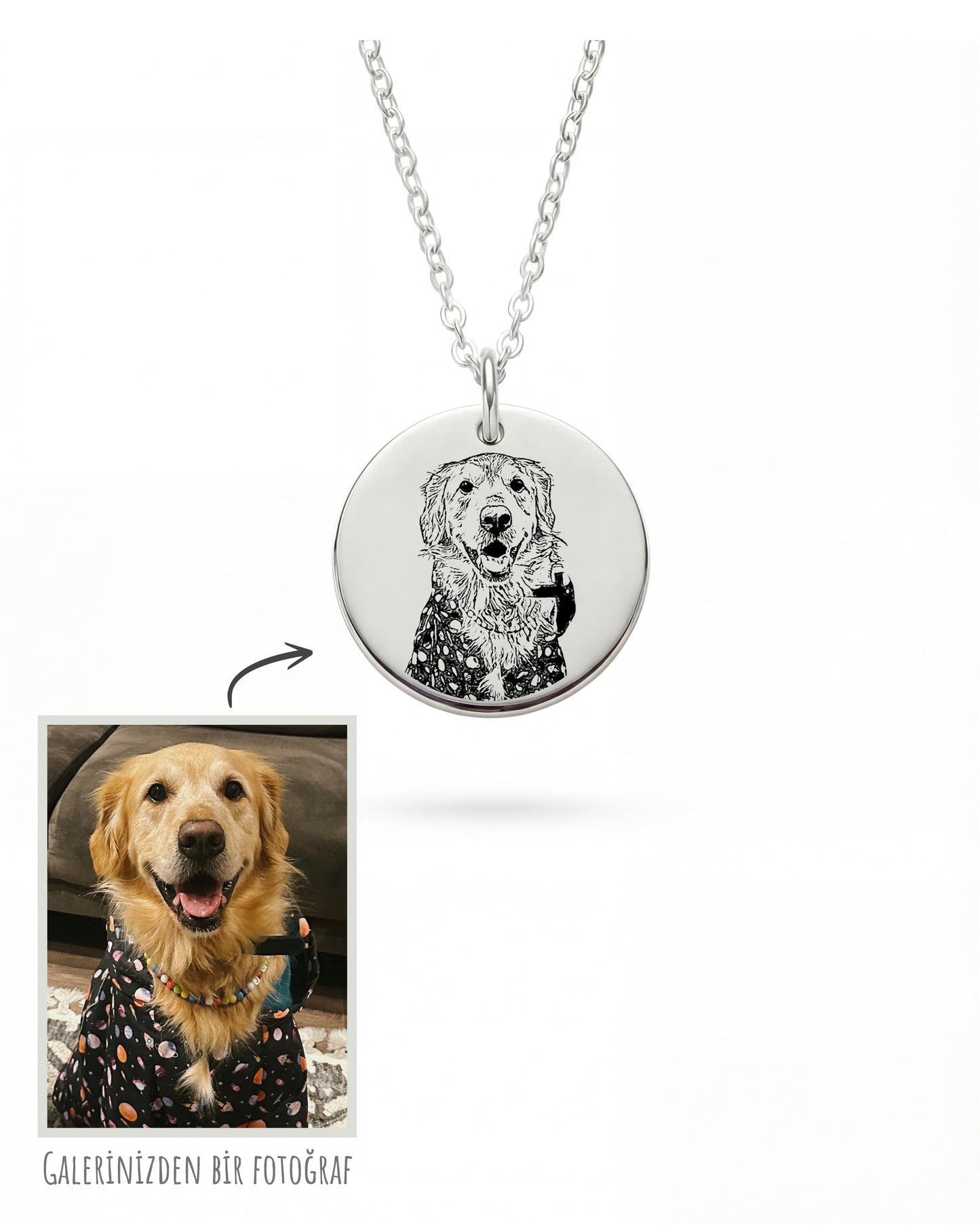 Yuvarlak Resimli Kolye | Kişiye Özel Resimli Kolye | 925 Gümüş-petjew-kisiye-ozel-hatira-takilari