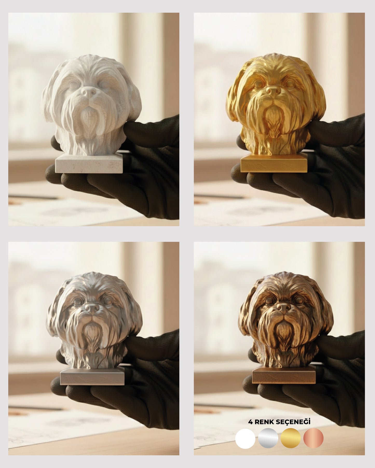 Köpek Irkları Büstü - Ultra Gerçekçi Köpek Heykelleri