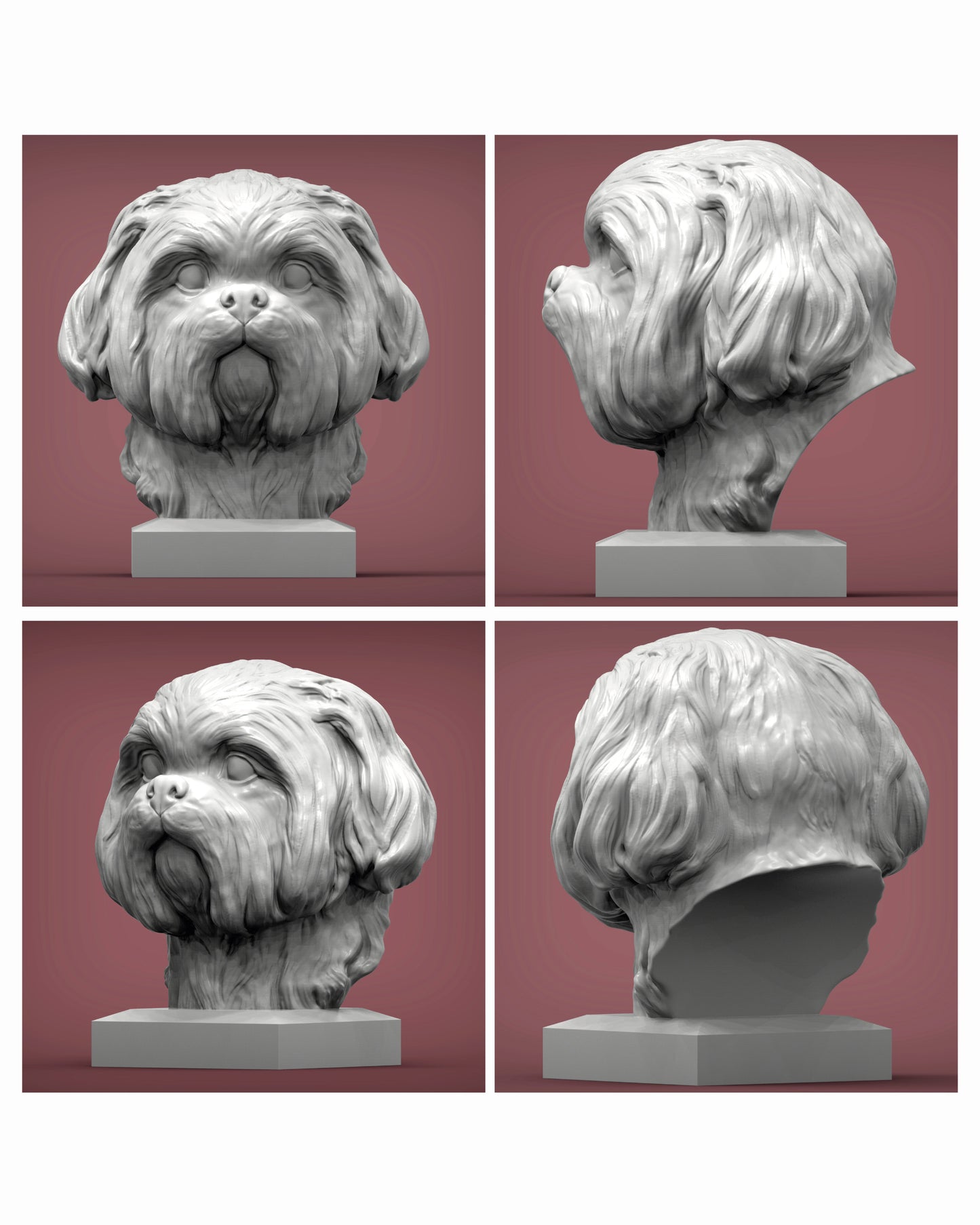 Köpek Irkları Büstü - Ultra Gerçekçi Köpek Heykelleri