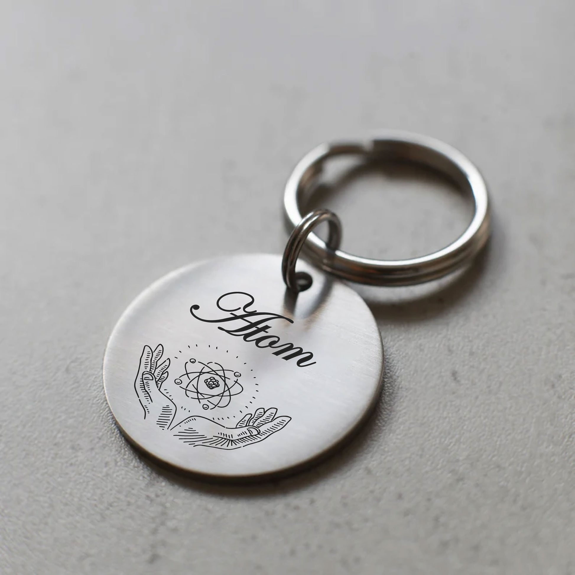 Atom Figürlü Evcil Hayvan İsimlik | Kedi ve Köpek Künyesi-petjew-kisiye-ozel-hatira-takilari