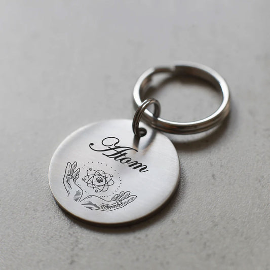 Atom Figürlü Evcil Hayvan İsimlik | Kedi ve Köpek Künyesi-petjew-kisiye-ozel-hatira-takilari