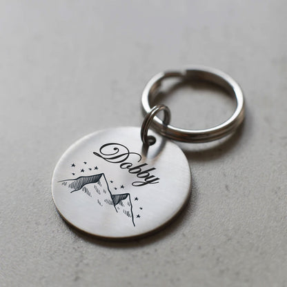 Dağ Ve Yıldız Figürlü Evcil Hayvan İsimlik | Kedi ve Köpek Künyesi-petjew-kisiye-ozel-hatira-takilari