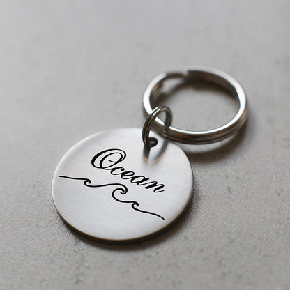 Deniz Dalgası Figürlü Evcil Hayvan İsimlik | Kedi ve Köpek Künyesi-petjew-kisiye-ozel-hatira-takilari