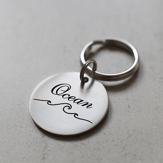 Deniz Dalgası Figürlü Evcil Hayvan İsimlik | Kedi ve Köpek Künyesi-petjew-kisiye-ozel-hatira-takilari