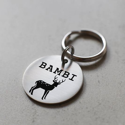 Geyik Figürlü Evcil Hayvan İsimlik | Kedi ve Köpek Künyesi-petjew-kisiye-ozel-hatira-takilari