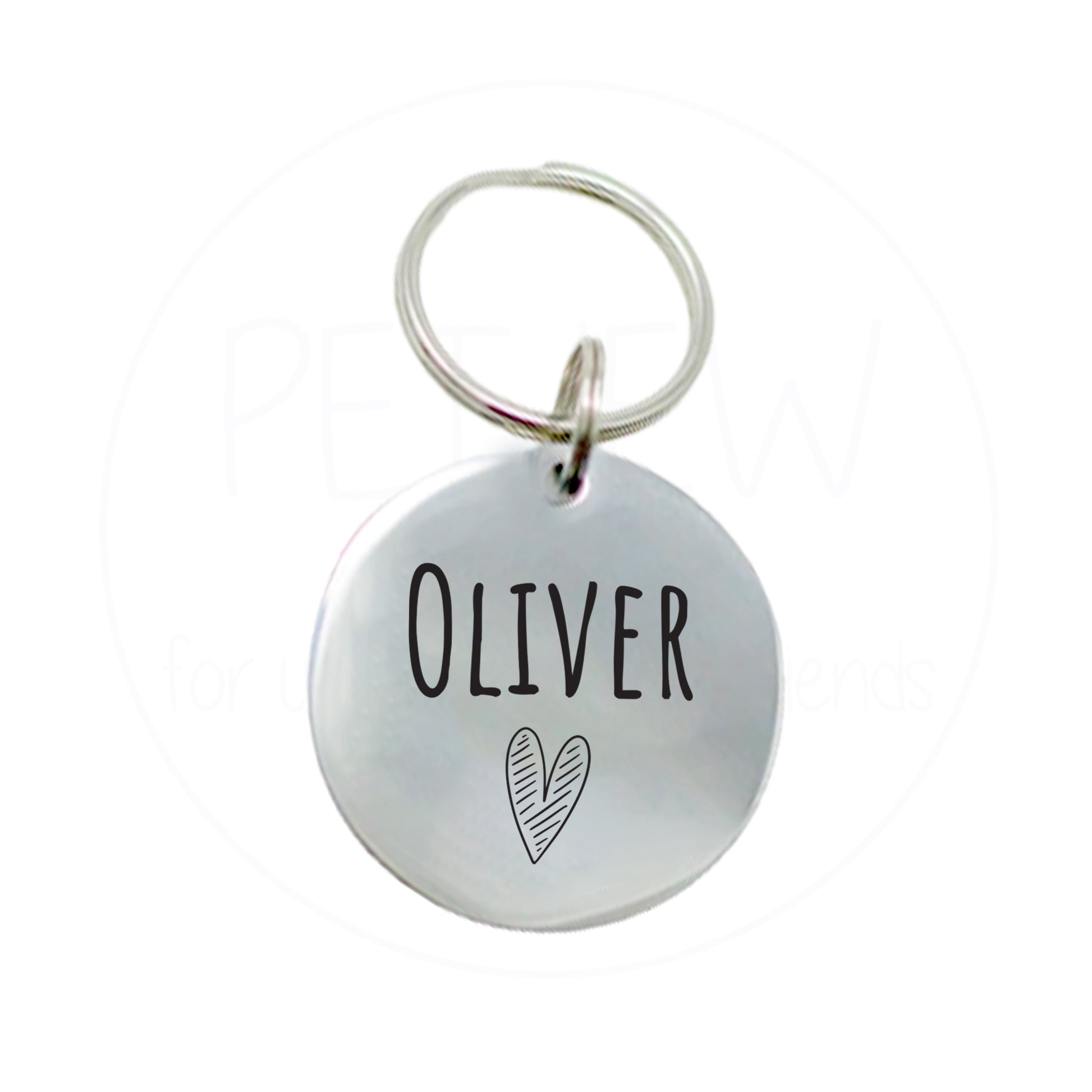 Kalp Figürlü Evcil Hayvan İsimlik | Kedi ve Köpek Künyesi-petjew-kisiye-ozel-hatira-takilari