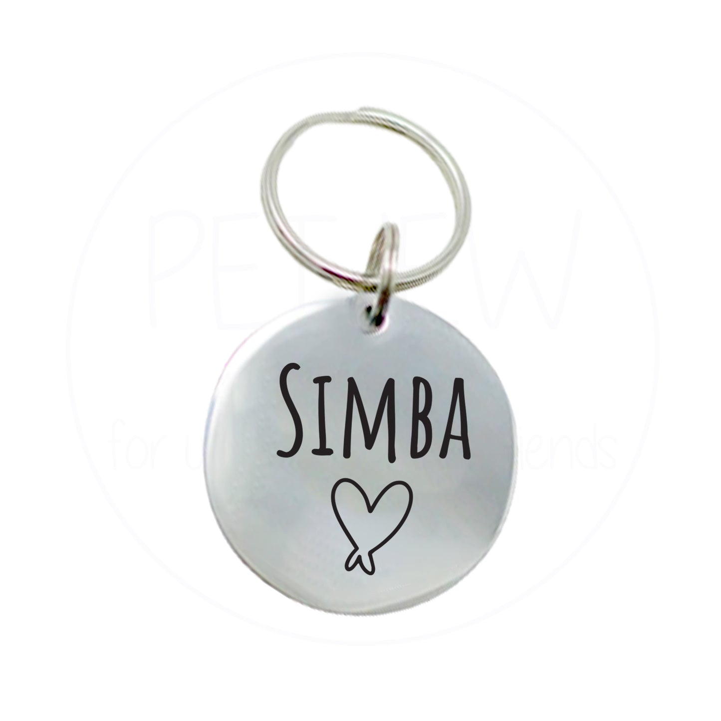 Kalp Figürlü Evcil Hayvan İsimlik | Kedi ve Köpek Künyesi-petjew-kisiye-ozel-hatira-takilari