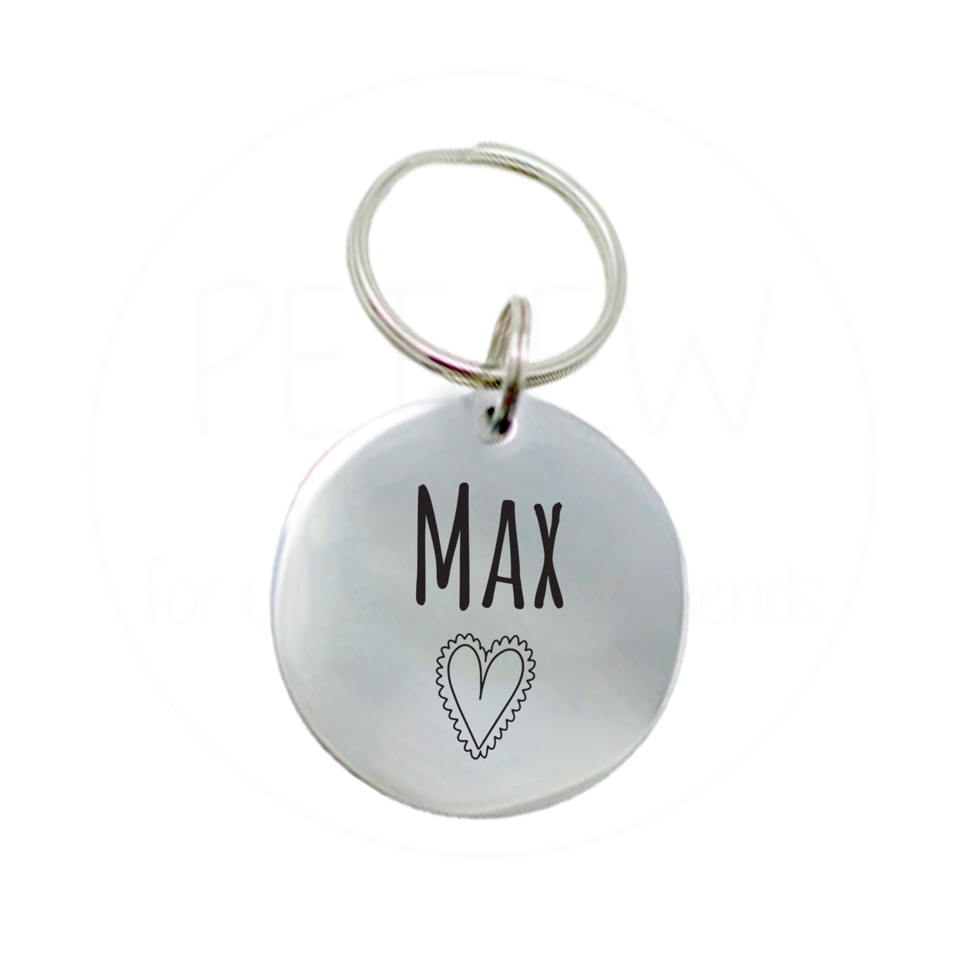 Kalp Figürlü Evcil Hayvan İsimlik | Kedi ve Köpek Künyesi-petjew-kisiye-ozel-hatira-takilari