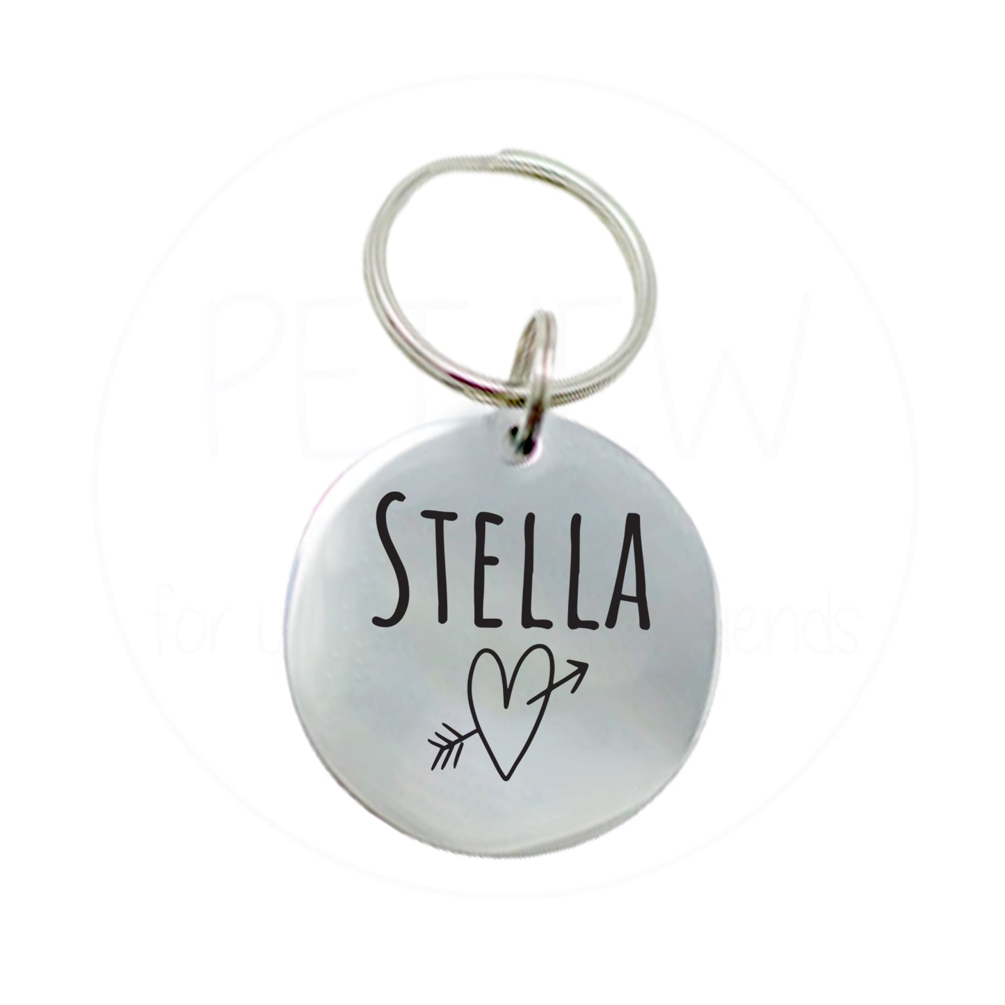 Kalp Figürlü Evcil Hayvan İsimlik | Kedi ve Köpek Künyesi-petjew-kisiye-ozel-hatira-takilari