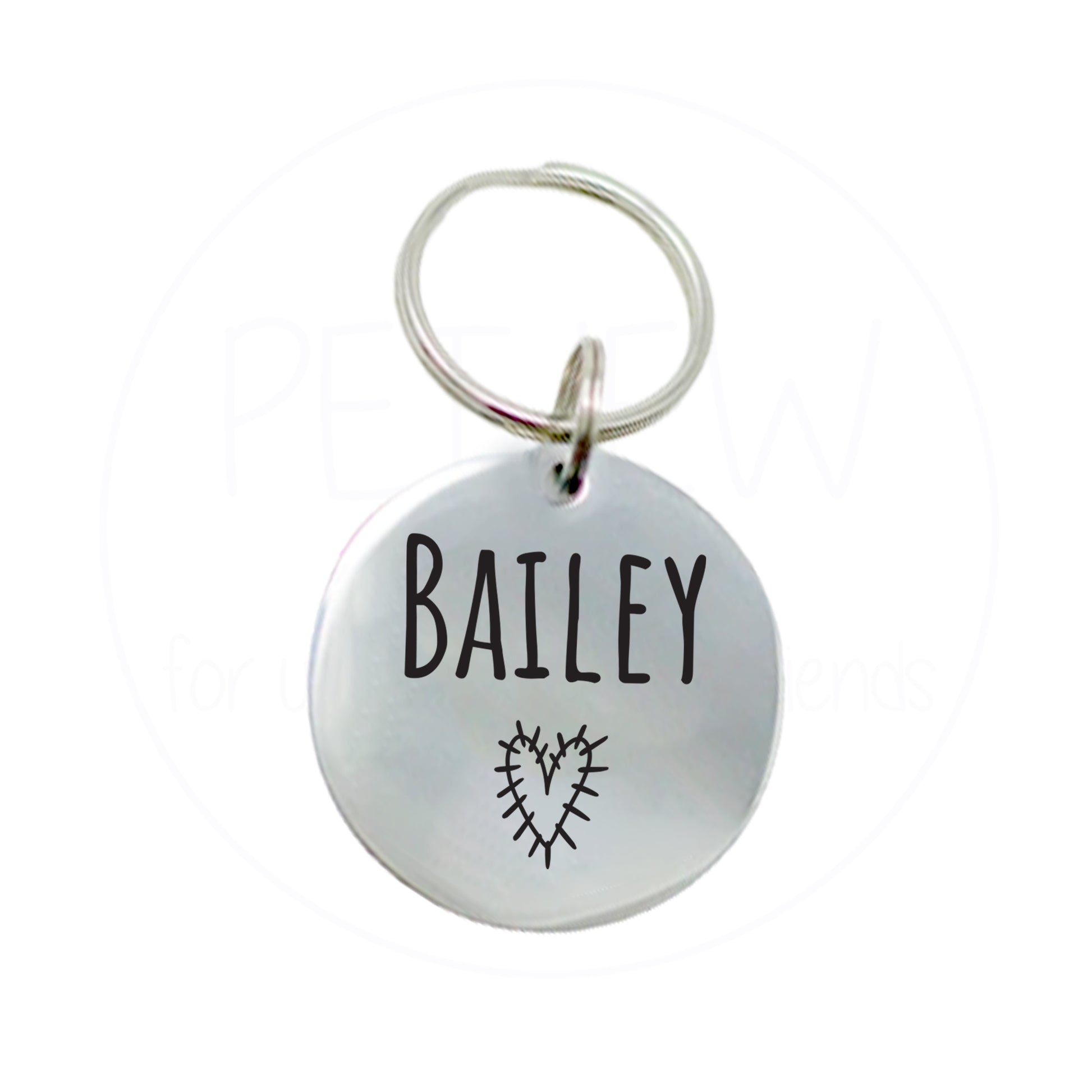 Kalp Figürlü Evcil Hayvan İsimlik | Kedi ve Köpek Künyesi-petjew-kisiye-ozel-hatira-takilari