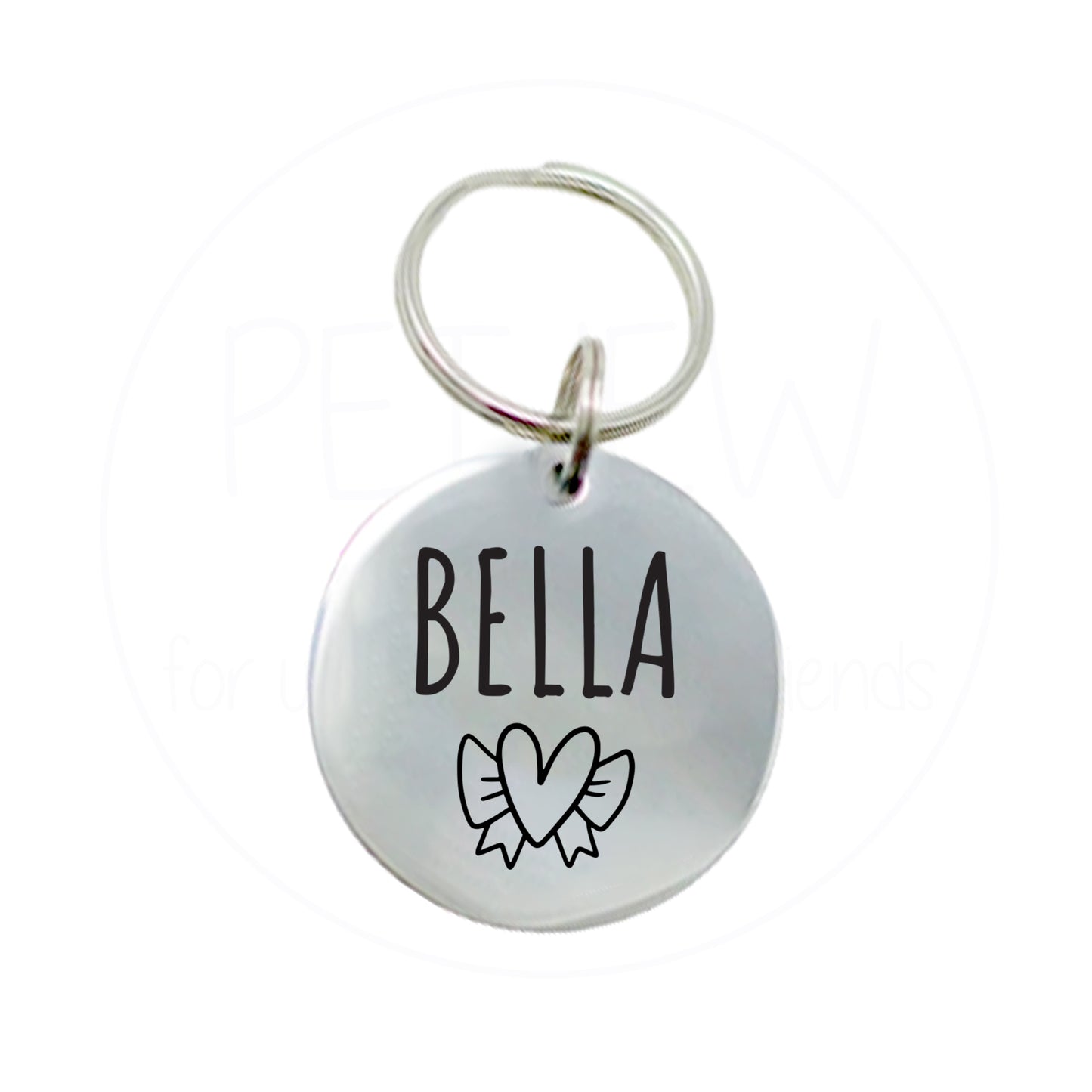 Kalp Figürlü Evcil Hayvan İsimlik | Kedi ve Köpek Künyesi-petjew-kisiye-ozel-hatira-takilari