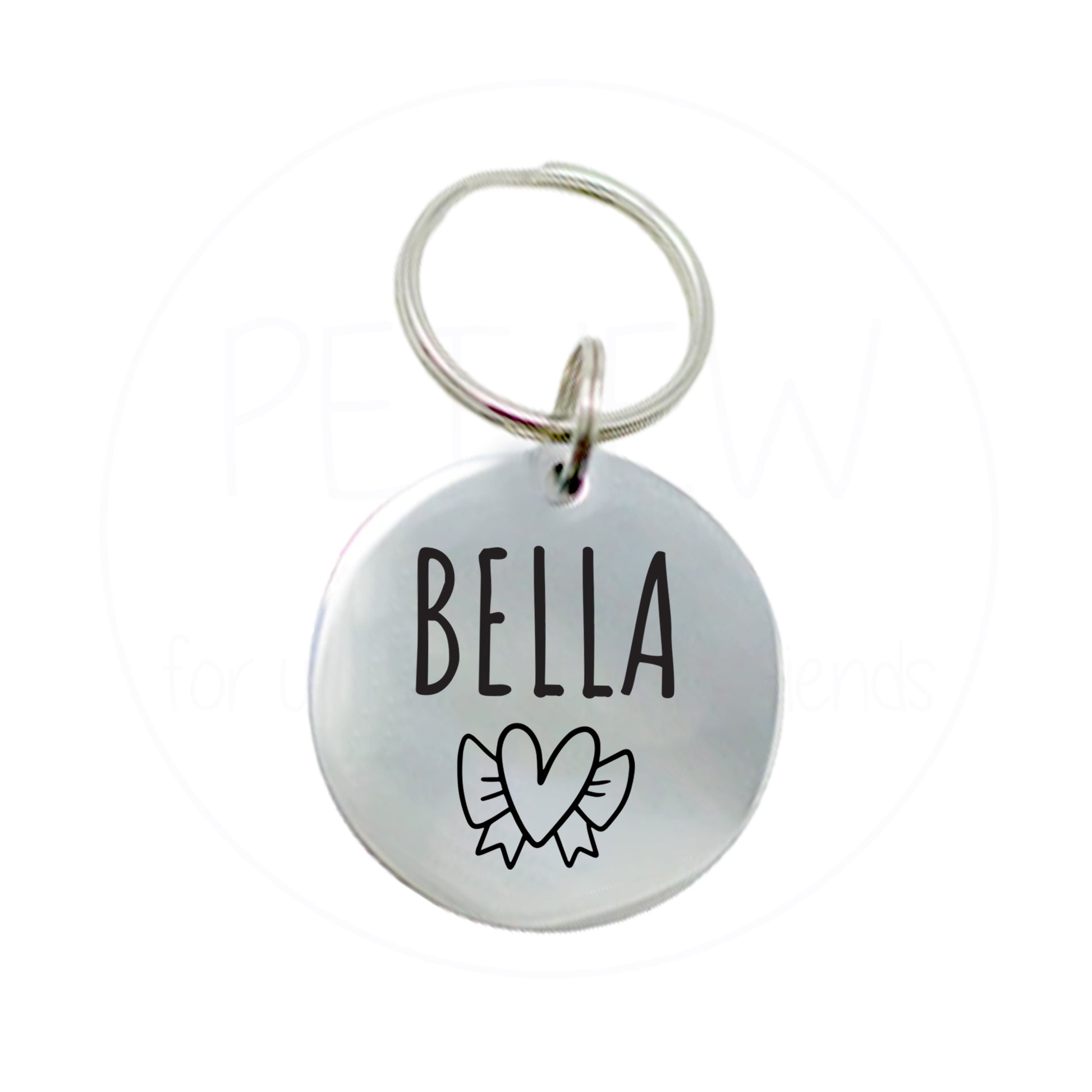 Kalp Figürlü Evcil Hayvan İsimlik | Kedi ve Köpek Künyesi-petjew-kisiye-ozel-hatira-takilari