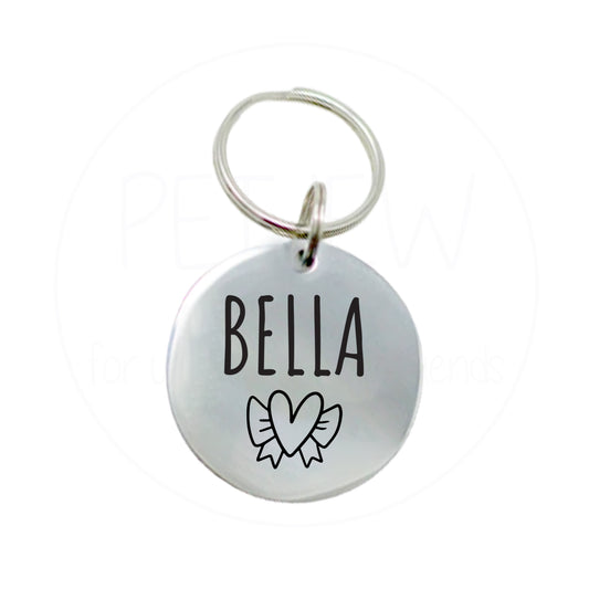 Kalp Figürlü Evcil Hayvan İsimlik | Kedi ve Köpek Künyesi-petjew-kisiye-ozel-hatira-takilari