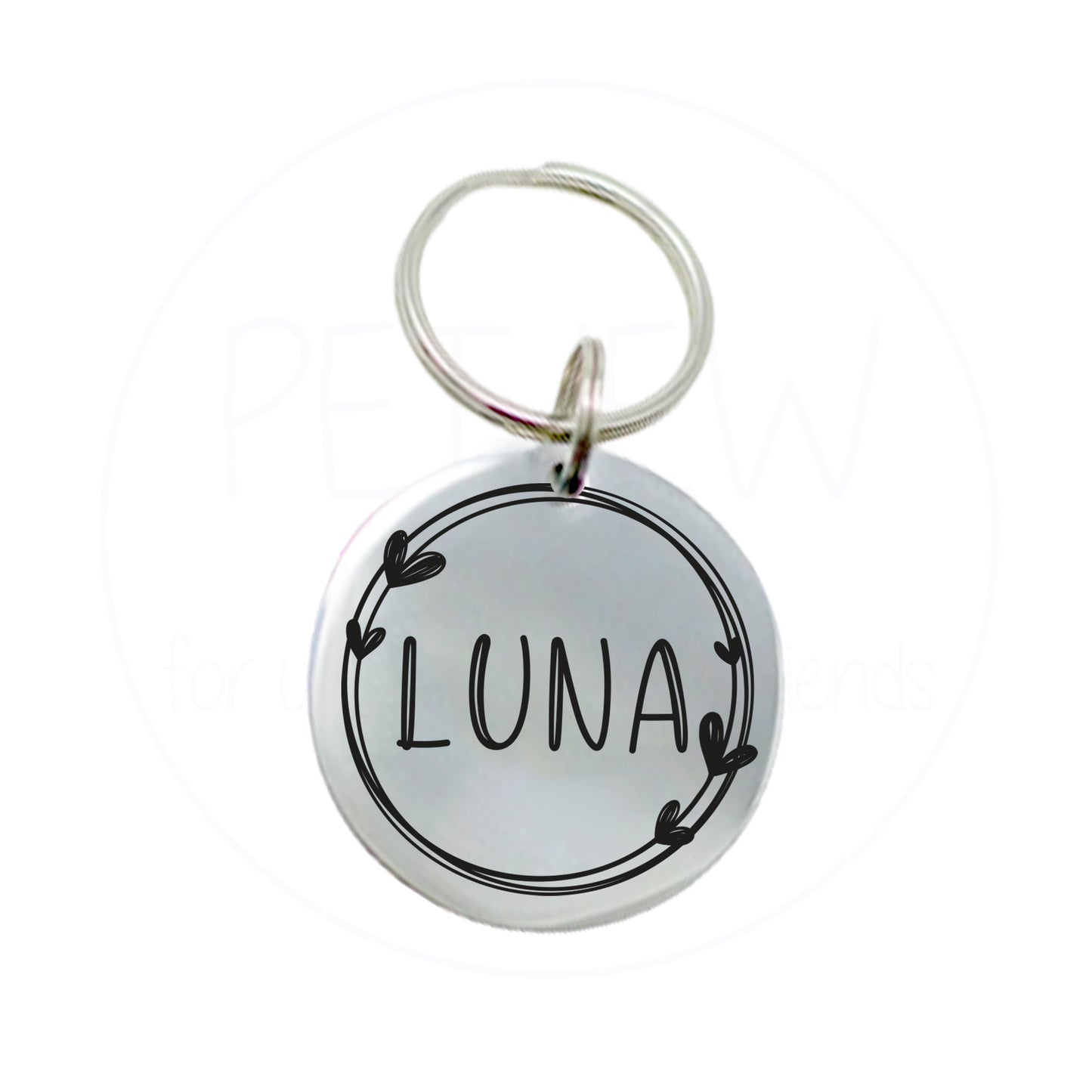 Kenarları Çiçek Figürlü Evcil Hayvan İsimlik | Kedi ve Köpek Künyesi-petjew-kisiye-ozel-hatira-takilari