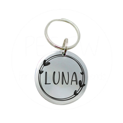 Kenarları Çiçek Figürlü Evcil Hayvan İsimlik | Kedi ve Köpek Künyesi-petjew-kisiye-ozel-hatira-takilari