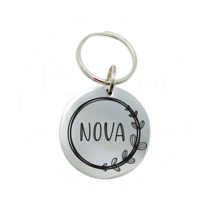 Kenarları Çiçek Figürlü Evcil Hayvan İsimlik | Kedi ve Köpek Künyesi-petjew-kisiye-ozel-hatira-takilari