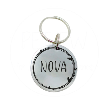 Kenarları Çiçek Figürlü Evcil Hayvan İsimlik | Kedi ve Köpek Künyesi-petjew-kisiye-ozel-hatira-takilari